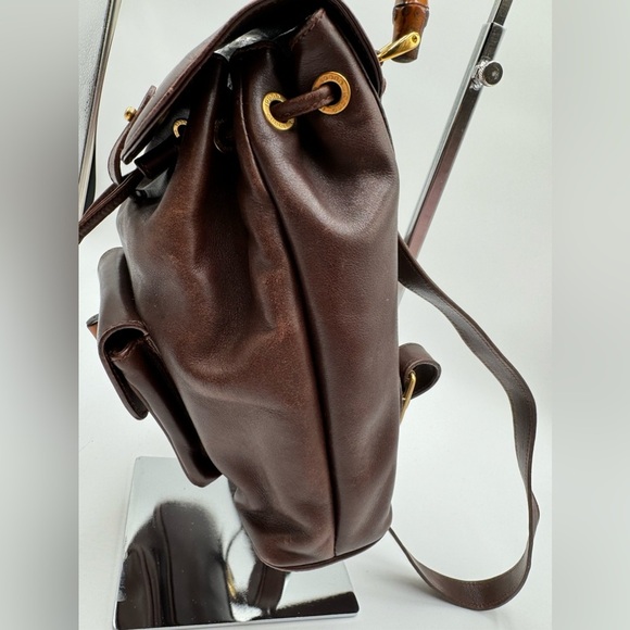 Gucci-Authentic-Vintage - Bamboo Backpack Leather Brown - Picture 3 of 16